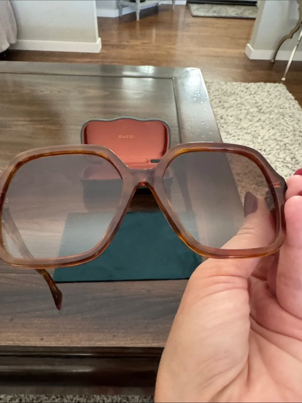 Gucci Women's 56mm Gradient Tortoiseshell Oversized Square Sunglasses